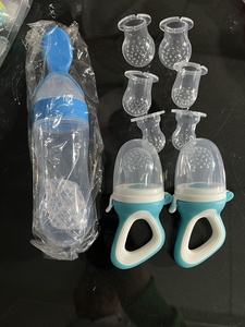 Vente chaude ensemble 6 dessin animé bébé Silicone sucettes riz céréales bouteille anneau de dentition fruits légumes mangeoire chaude nouvelle sucette - Product Image 4