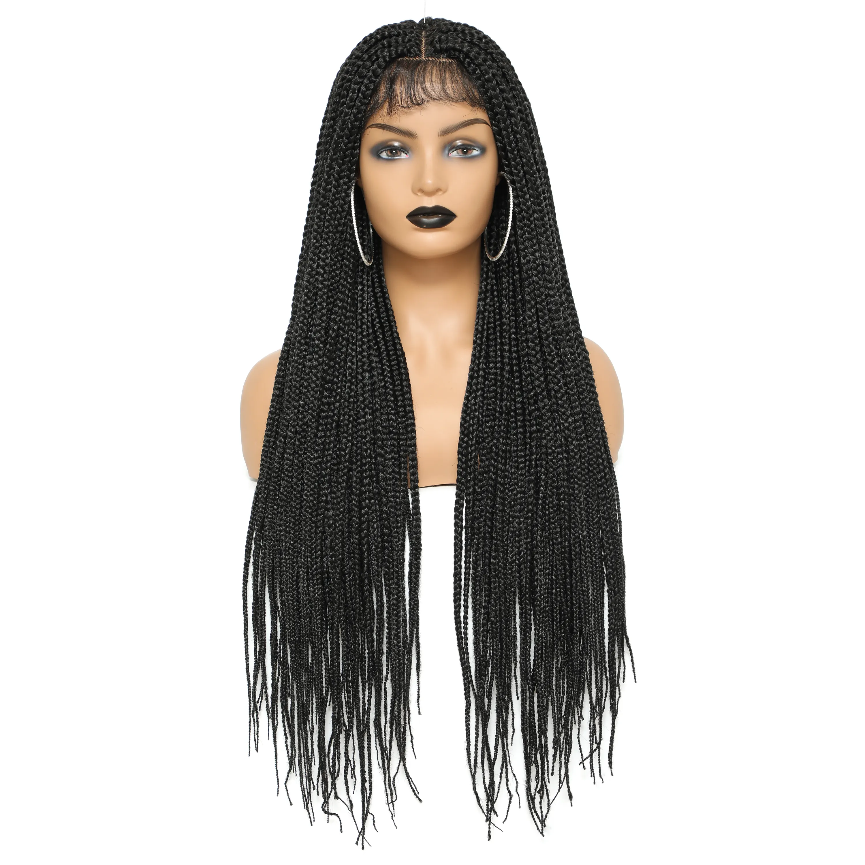 Synthetic Colourful Micro Knotless Cornrow African Lace Front Glueless Braid Wigs Wholesale Laces Braided Wigs For Black Women