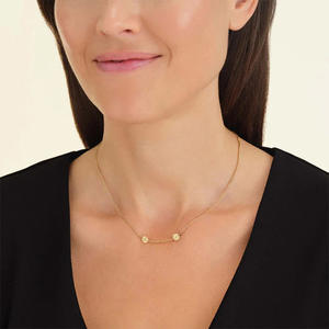 Collar Minimalista con Colgante de Dos Monedas en Blanco, de Acero Inoxidable con Baño de Oro de 18k, Monedas Redondas Múltiples, DIY, Grabado de Nombre, Collar Personalizado en Blanco - Product Image 2