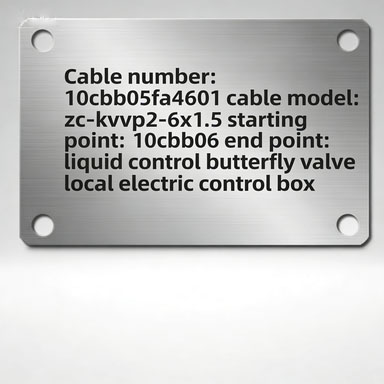Borjie Custom Stainless Steel Durable Waterproof Equipment ID Tag Engraved Serial Number Nameplate For Machinery Electrical