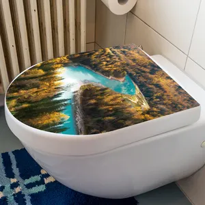 Fashion Bathroom PVC Sticker Waterproof Toilet Seat Cover For Toilet Sticker