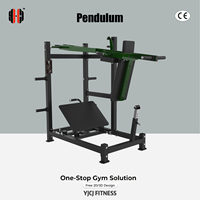 Máquina de Sentadillas con Péndulo, Soporte para Hombros, Plataforma Ancha para Pies, Brazo Oscilante, Almacenamiento Lateral de Pesas para Gimnasio