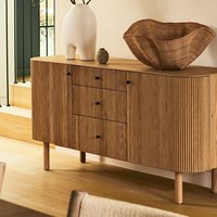 Buffet design moderne de luxe en bois cannelé pour chambres parentales, hôtels de luxe et villas, pièce de salle à manger