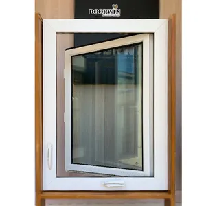 Ventanas de Casa baratas Doorwin a la venta, ventana abatible abierta con manivela de plástico de estilo moderno