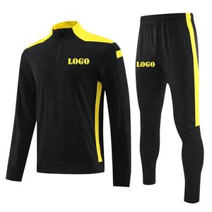 <span class=keywords><strong>Tuta</strong></span> da <span class=keywords><strong>Calcio</strong></span> Personalizzata con LOGO, Ultima Collezione, Giacca e Pantaloni da Uomo, Nero e Giallo, <span class=keywords><strong>Tuta</strong></span> da Allenamento Economica JM - Product Image 1