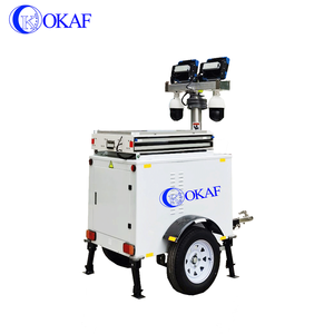 Tour d'éclairage mobile OKAF avec caméra CCTV sur remorque et mât télescopique LED - Product Image 3