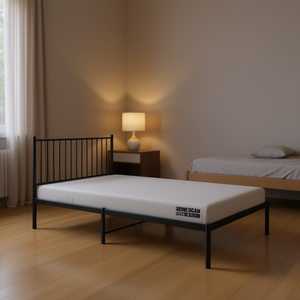 <b>Black</b> Steel Rectangular Bed <b>Frame</b> Full Size Durable Metal Bedroom Furniture - Product Image 2