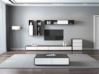 Meuble TV sur pied Meuble TV sur pied Banc TV en bois Meuble de rangement moderne avec 4 tiroirs Étagères pour salon Meubles de maison