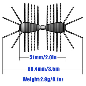8 leurres de pêche artificiels réalistes en forme d'insectes (vers, nymphes de pleurotes) en plastique, 88 mm, pour la truite, le brochet, la perche et la pêche en ruisseau - Product Image 3