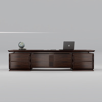 Ensemble de mobilier de bureau de luxe en acajou, bureau de direction modulaire extensible, chaise de direction, armoire à dossiers convertible, maison moderne