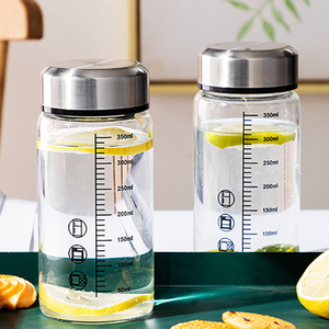 Di alta qualità portatile trasparente carina bevanda di vetro succo ad alta temperatura resistenza bottiglia di acqua all'ingrosso - Product Image 5