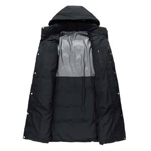 แจ็กเก็ตผู้ชายยาวปานกลาง, แจ็คเก็ตลำลองกันลมมีฮู้ดเรียบง่ายซิปปิดผ้าใบเสื้อโค้ทที่ทันสมัยขนาดกลาง - Product Image 2