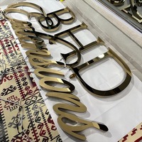 Letras Retroiluminadas LED 3D Personalizadas de Acero Inoxidable, 12V, Regulables, Doradas, Acrílicas Espejo, Metálicas, IP65 Impermeables