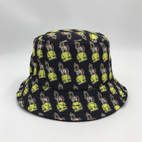 Op maat gemaakte, omkeerbare unisex bucket hats met geborduurd logo en bladmotief, bedrukt polyester/katoen, voor vissen & reizen