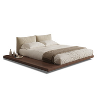 Muebles de Dormitorio Estructura de Plataforma Flotante de Madera Maciza Cama Baja Tamaño Queen y King Cama Tatami Estilo Japonés