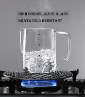 Pichet/tasse en verre de mousseur de lait de 350ml / 550ml avec des écailles