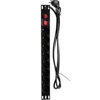 Universal 1U 6 \ "Multiusos Socket PDU Montaje en rack Regleta de alimentación Unidad de distribución de energía de 8 puertos para servidores AC Metal Server Rack