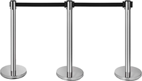 Courroie rétractable en acier inoxydable Stanchion Post Crowd Control Que Manager avec base en caoutchouc plastique durable