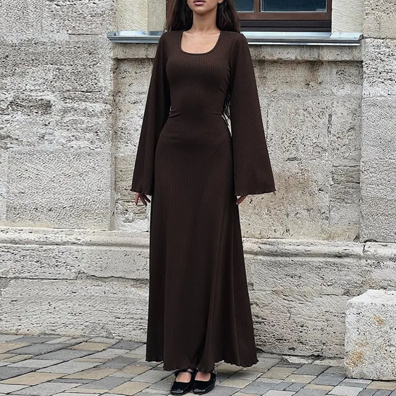 Venta al por mayor de ropa musulmana de color sólido, cubierta completa vestido de oración mujer Jilbab largo islámico Maxi señoras vestido musulmán/