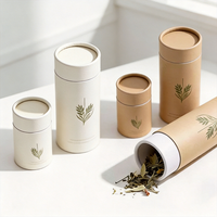 Tube en papier kraft écologique de luxe pour emballage alimentaire, épices, café en grains, thé, avec logo personnalisé imprimé, vente en gros
