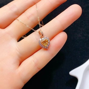 שרשרת קריסטל צהובה טבעית, בסגנון רטרו יוקרתי, תכשיטי שרשרת מתנה רטרו פשוטים לנשים - Product Image 6