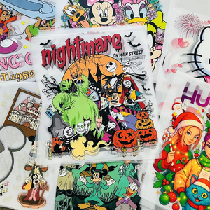 उच्च गुणवत्ता वाले कार्टून डिजाइन व्यक्तिगत टी शर्ट dtf गर्मी हस्तांतरण विनाइल स्टिकर कपड़े के लिए हस्तांतरण पर लोहे का मुद्रण - Product Image 2