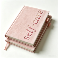 Carnet personnalisé en velours à couverture rigide, gaufré, pour la planification de la gratitude et le bien-être, idéal comme cadeau