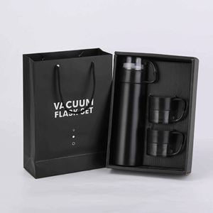 Vacuum Flask Set Stainless Steel <b>Double</b> <b>Wall</b> Insulated With Gift <b>Box</b> and Paper Bag Minimalist Design for Business Gifts - Product Image 1