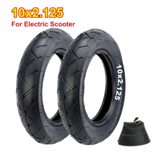 Juego de Neumáticos y Cámaras de Aire para Patinete Eléctrico de 10x2.125, Incluye Válvula, Diseño Reforzado Resistente a Pinchazos para Patinetes de 10 Pulgadas - Product Image 1
