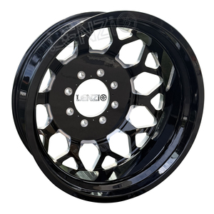 Juego de 6 Ruedas LenzioVehicle Personalizadas de Aluminio Forjado 6061-T6 de 26x8.25 Pulgadas con Acabado Negro Pulido para Vehículos Americanos - Product Image 3