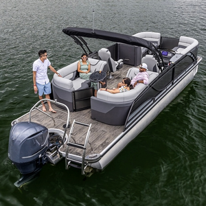 Directo de fábrica 22ft Compacto Aluminio Entretenimiento Pontoon Boat Easy Trailer Launch Eco Cruise Pond Retreat - Product Image 1