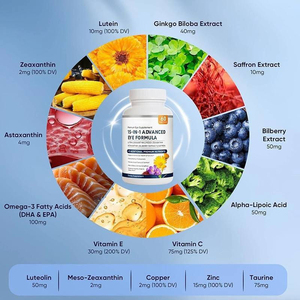Complément alimentaire pour la santé des yeux OEM 15-en-1 à base d'astaxanthine, d'oméga 3, de lutéine et de zéaxanthine pour soutenir la vision et protéger contre la lumière bleue en capsules - Product Image 2