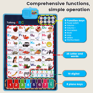 Zhorya grafico parlante da parete con alfabeto inglese elettronico elettronico che pubblica grafici a parete giocattoli educativi in età prescolare - Product Image 4