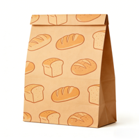 Sacs à emporter en papier kraft classique écologiques imprimés flexo avec logo personnalisé gratuit pour les restaurants