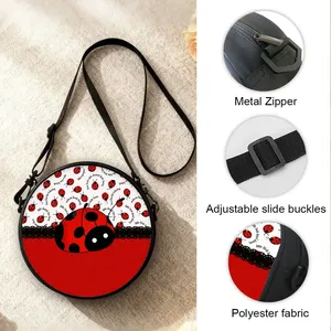 <span class=keywords><strong>Sac</strong></span> à <span class=keywords><strong>bandoulière</strong></span> rond Ladybug, <span class=keywords><strong>sac</strong></span> messager décontracté pour femme, meilleurs cadeaux, <span class=keywords><strong>sac</strong></span> <span class=keywords><strong>bandoulière</strong></span> plat 2D en dessin animé, fermeture éclair en polyester - Product Image 5