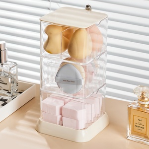 Creative Transparent Rotating <b>Makeup</b> Storage <b>Box</b> Dustproof Multi-layer Beauty Jewelry Storage Rack Storage <b>Box</b> with Lid - Product Image 4