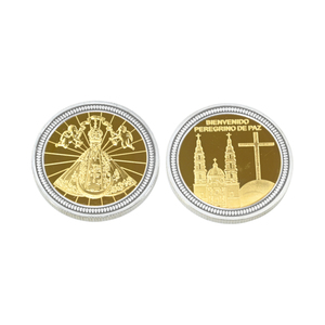 Medaglie Personalizzate 3D in Lega di Zinco per Santi Cattolici, Medaglione Religioso del Pellegrino della Pace, Placcato Oro e Argento, Souvenir per la Chiesa - Product Image 2