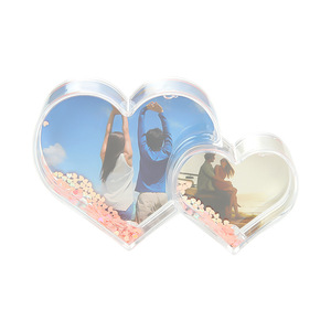 Marco de Fotos de Plástico con Forma de Corazón y Purpurina Flotante Líquida para Decoración de Bodas, en Oferta - Product Image 1
