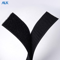 Bande auto-agrippante thermocollante de 10 à 200 mm de large, 25 mètres/rouleau, en tissu 100 % nylon, bandes à coudre pour vêtements, noires et résistantes