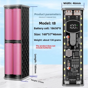 Pd45W Détachable 8 Cellules 18650 Batterie Power Bank Case Source de Lumière LED Notebook Kit d'Alimentation Mobile Options de Charge Solaire - Product Image 4