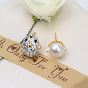 Wenchi S925 Silver Small <b>Shell</b> Stud Earrings 8-12 Pearl <b>Jewelry</b> DIY Handmade Accessories China 16205 - Product Image 3