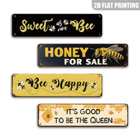 Letrero Metálico de Pared con Diseño de Miel de Abeja y Frases Dulces, Decoración para Granja, Porche, Cocina, Hogar