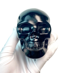 Crânes en obsidienne naturelle de 7 cm, sculptures de crânes, pierres de guérison pour le Feng Shui et la décoration intérieure, vente en gros - Product Image 5