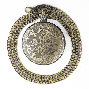 Montre de poche pour homme en alliage BingoBeads, style steampunk antique, avec pendentif médaillon à quartz et chaîne de collier, design horloge offshore, bijou de mode - Product Image 4