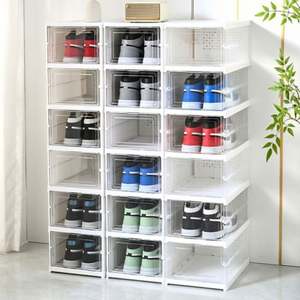 Haogle New Arrival PP Plastic Magnetic Foldable <b>Shoe</b> Organizer <b>Box</b> with 6-10L Capacity Modern Design - Product Image 3