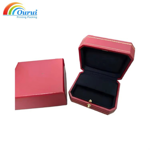 Wholesale Luxury Leather Wedding Ring Necklace Bracelet Custom Logo Jewelry <b>Boxes</b> with Octagonal Velvet Lining - Product Image 4