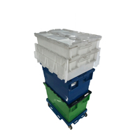 Caisse mobile en plastique de haute qualité, fourre-tout en plastique personnalisé avec couvercle à charnière boîte de déplacement en plastique avec couvercle fixé