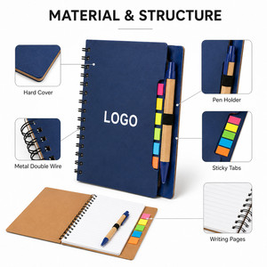 Custom Logo Spiral Notebook with Pen and Sticky Tabs Set Hardcover Business Office Stationery Corporate Gift Office Supplies - Product Image 3