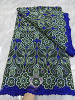 Dentelle Guipure Écologique de Luxe, Tissu Brodé Multicolore en Chiffon pour Robes de Mariage et de Soirée