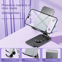Support de tablette et de téléphone portable, rotation à 360°, pliable, réglable en hauteur, support en aluminium métallique